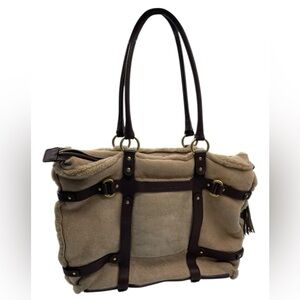 Salvatore Ferragamo Suede Shearling Shoulder Bag